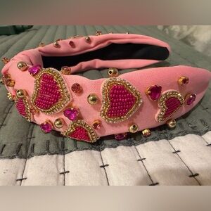 Embellished Pink Heart Headband